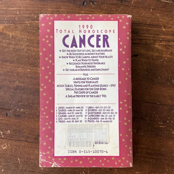 1990 Cancer Zodiac Sign Horoscope Paperback Book - Picture 2 of 6